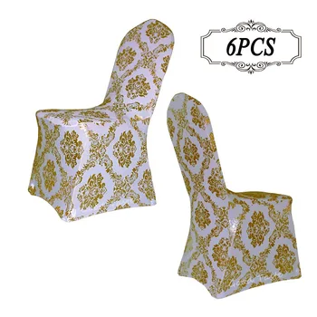 

NEW 6PC/Pack Spandex Lycra Bronzing Gold Metallic Chair Covers for Weddings Banquet Catering Hotel Outdoor Decorative Stoelhoes