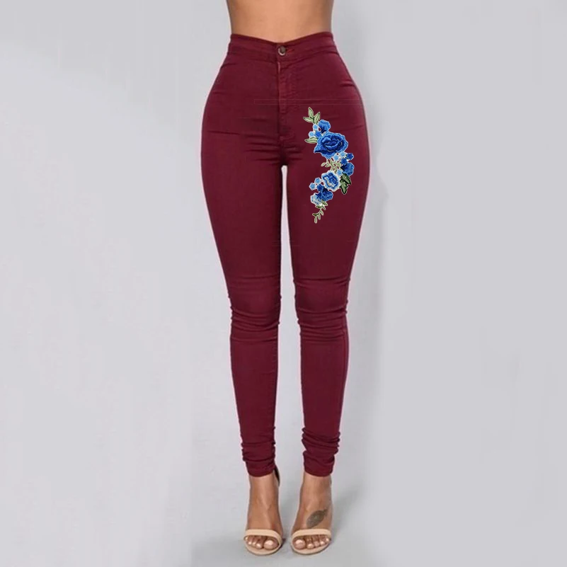 Модные обтягивающие джинсы для женщин, джинсовые брюки, одноцветные облегающие с высокой талией, потертые, размера плюс, брюки-карандаш, женские повседневные S-XXXL - Цвет: Right Rose
