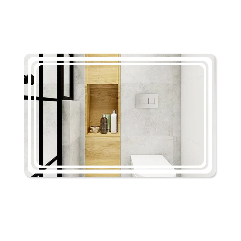 Умное зеркало для ванной, анти-туман, светодиодный светильник, настенное туалетное косметическое зеркало с Bluetooth