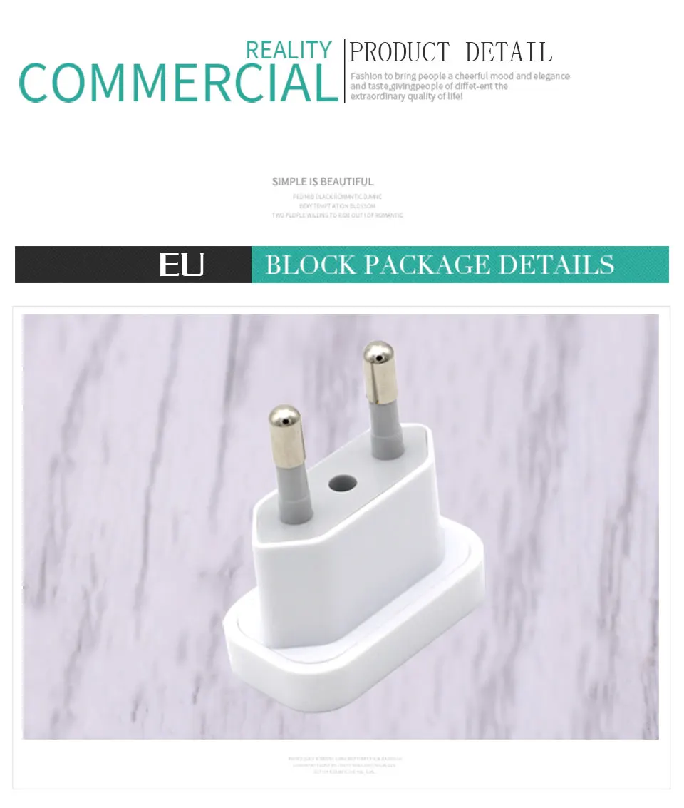 1PC US To EU Plug USA To Europe Travel Wall AC Power Plug Safety Door Design Charger Outlet Adapter Converter 2 Round Pin Socket (4)