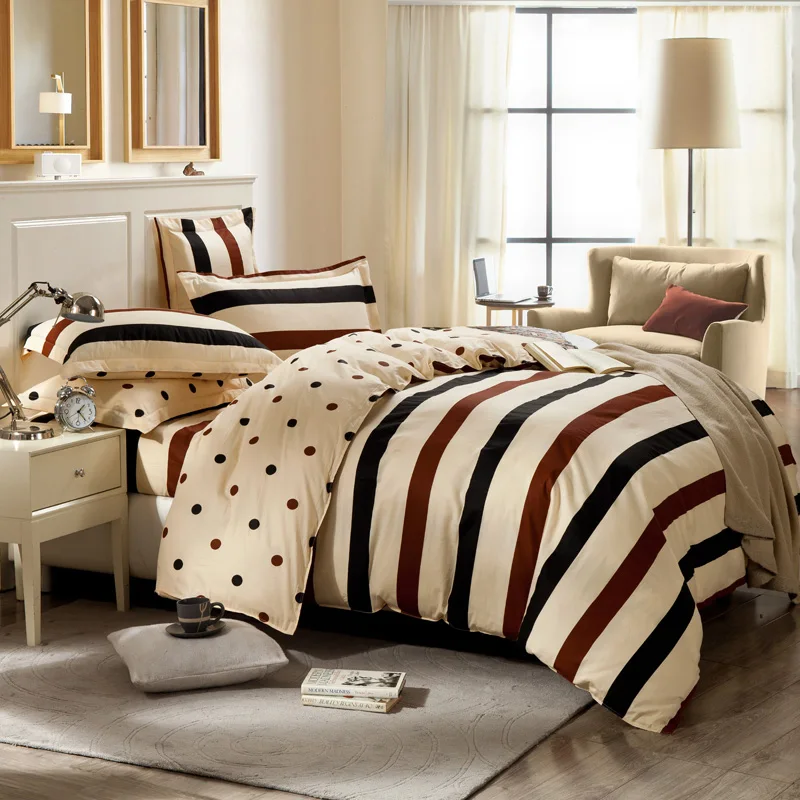  Bedding set (1quilt cover 1 flat sheet  pillowcase)reactive printing 100% cotton Single double queen king size bed linens