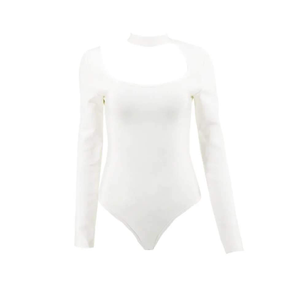 High Quality Sexy Women Bodysuit Long Sleeve Backless Bandage Bodysuit