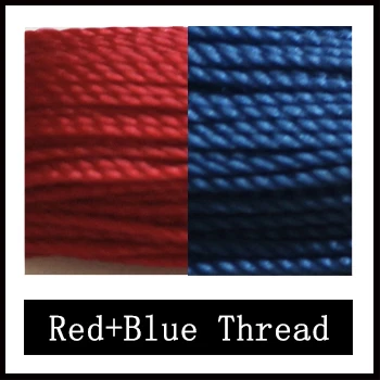 Red Blue Thread Черная крышка рулевого колеса из натуральной кожи для Kia Carens 2012 2013 - Название цвета: Red Blue Thread