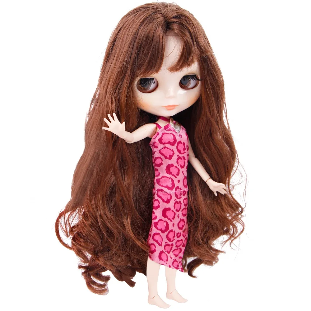 1 комплект, Модный милый розовый Леопардовый принт, платье-комбинация вечерние платья, кукольная одежда, кукла блайз, 11,5 дюйма, детская игрушка