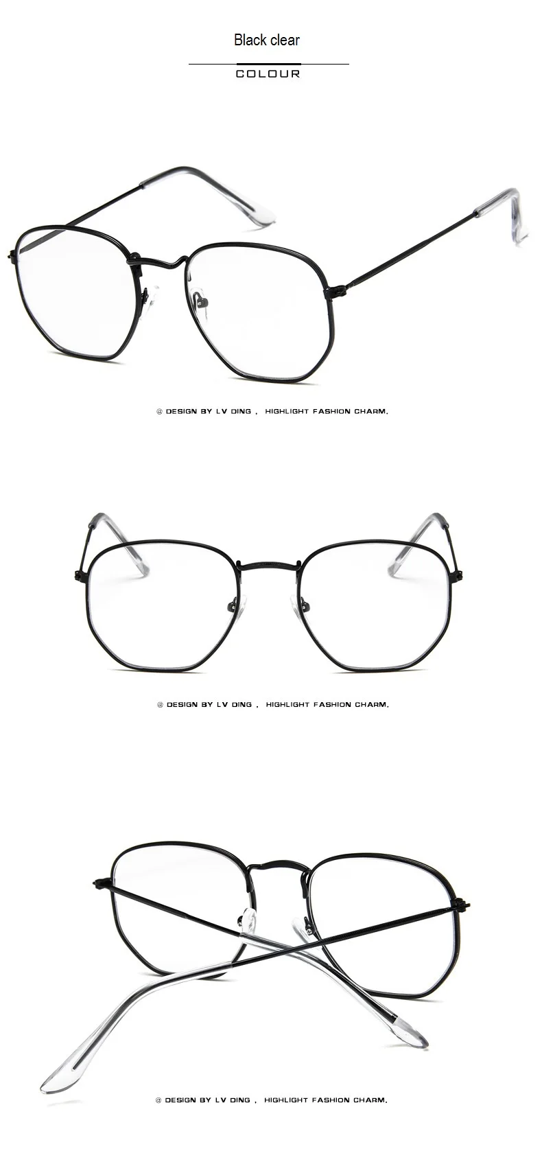 Винтажные прозрачные оправа солнцезащитных очков для женщин и мужчин ретро оптические очки оправа мужские шестигранные солнцезащитные очки линзы de sol mujer