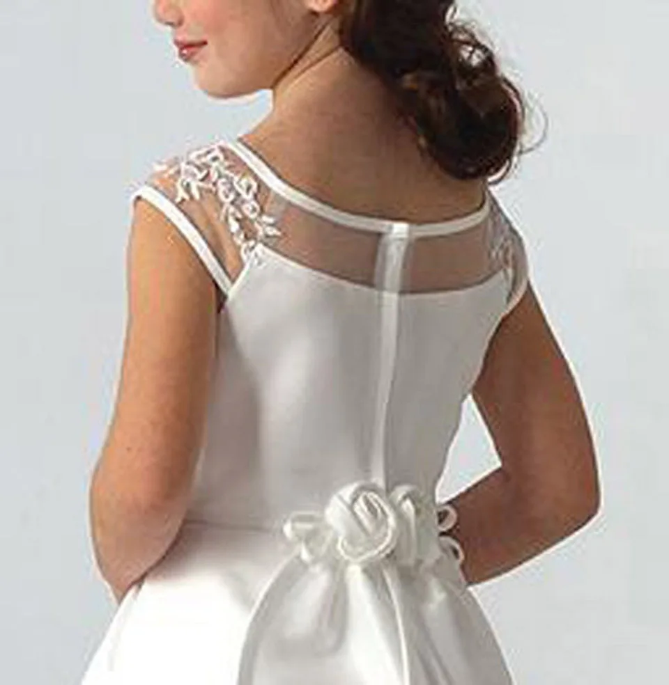 Платье на крестины для причастия белое платье трапециевидной формы с глубоким вырезом и оборками для первого причастия для маленьких девочек