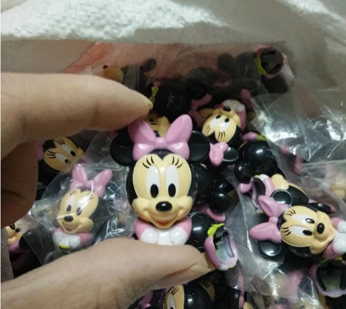 

50pcs Minnie Mouse Head PVC Action Figure Toy Collection Model Doll DIY materials