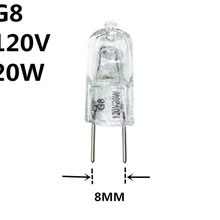 3 шт. G8 галогенная лампа 110 v 120 v G8 20 w 110 v футов расстояние 8 мм G8 лампы 120 v~ 110 v