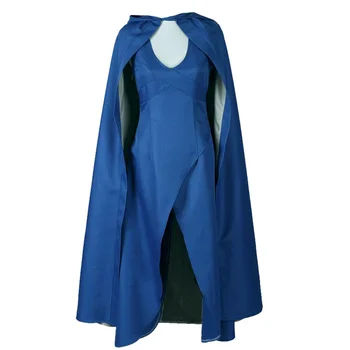 

Game of Thrones Dragon Mother Daenerys Targaryen Cosplay Blue Skirt Dragon Mother COS Cape Dress