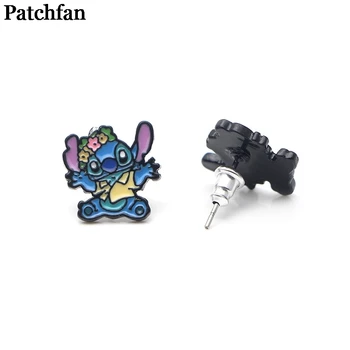 

12pairs/lot Patchfan cartoon trendy design stud earrings party favors jewelry gifts girlfriend for birthday present A1976