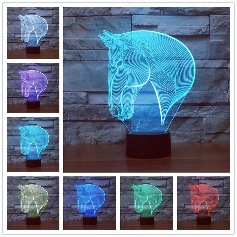 Usb Led 3D ночной Светильник с питанием от аккумулятора ed Horse, внешний аккумулятор, светодиодный Usb 3d светодиодный Ночной светильник, внешний аккумулятор, лампы - Испускаемый цвет: Y