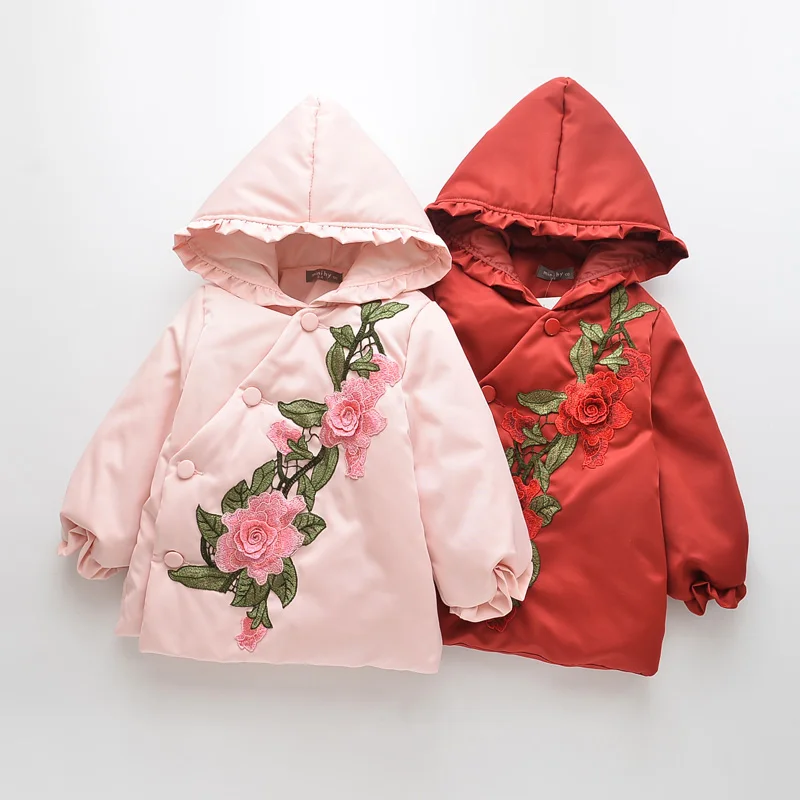

Toddler Girl Winter Coat Kids Fashion Outerwear Long Coat With Hood Wholesale Lots Bulk Fashion Clothes Girl Soft Ruffle Jacket