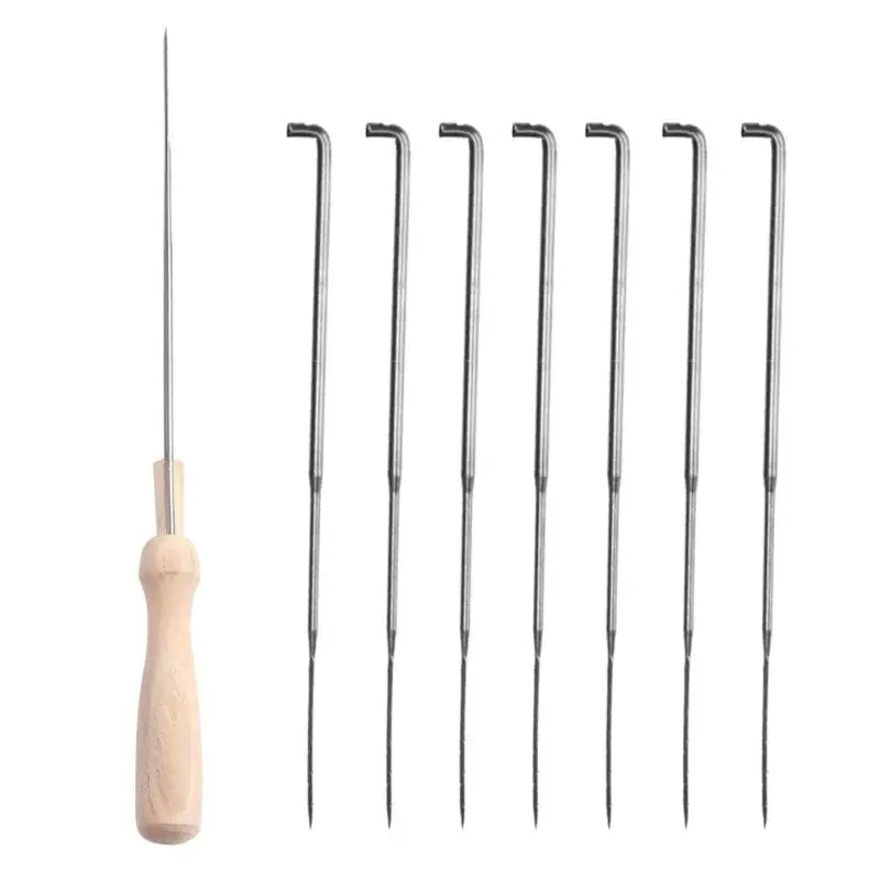 

1Set Needles Tools 9Pcs Felting Needles Tools DIY Wooden Handle Felting Needles Stitch Weaving Crochet Pin utility Sewing Tools