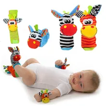 New Design Baby Boys Girls Toy Baby Rattle Animal Foot Finder Socks Wrist Strap Soft Children Infant Newborn Plush Sock