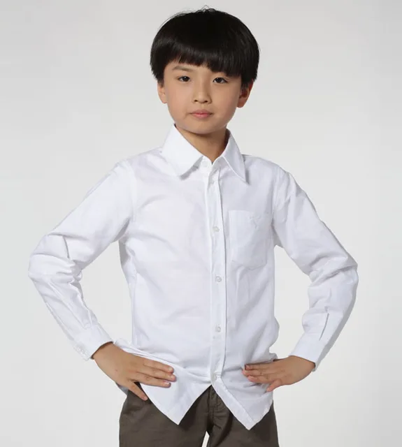 children's dress Child shirt ruffled collar white boys shirts with tie
