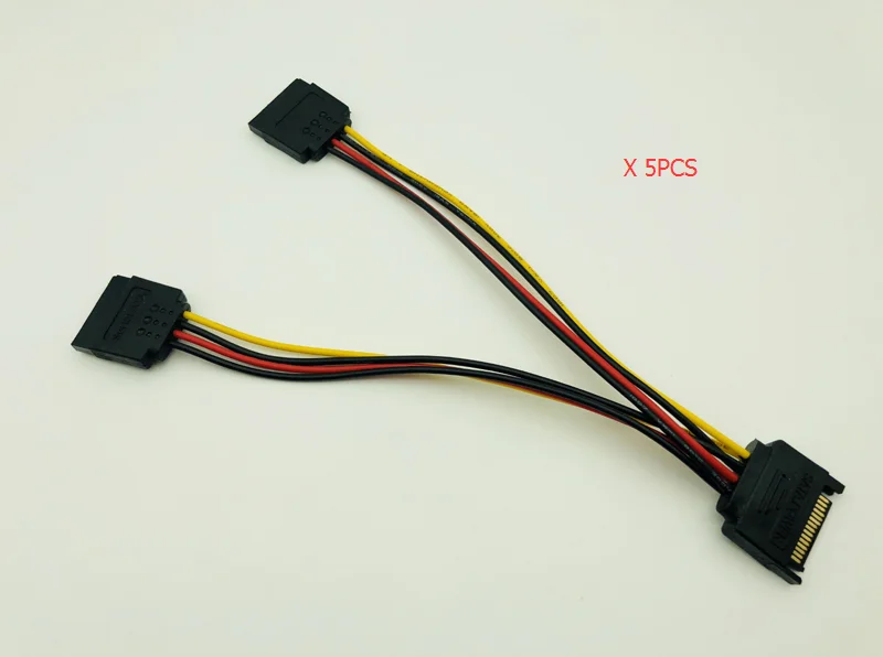 5 шт. 15Pin SATA Male to 2 Female Serial ATAPC компьютерный силовой кабель питания HDD сплиттер