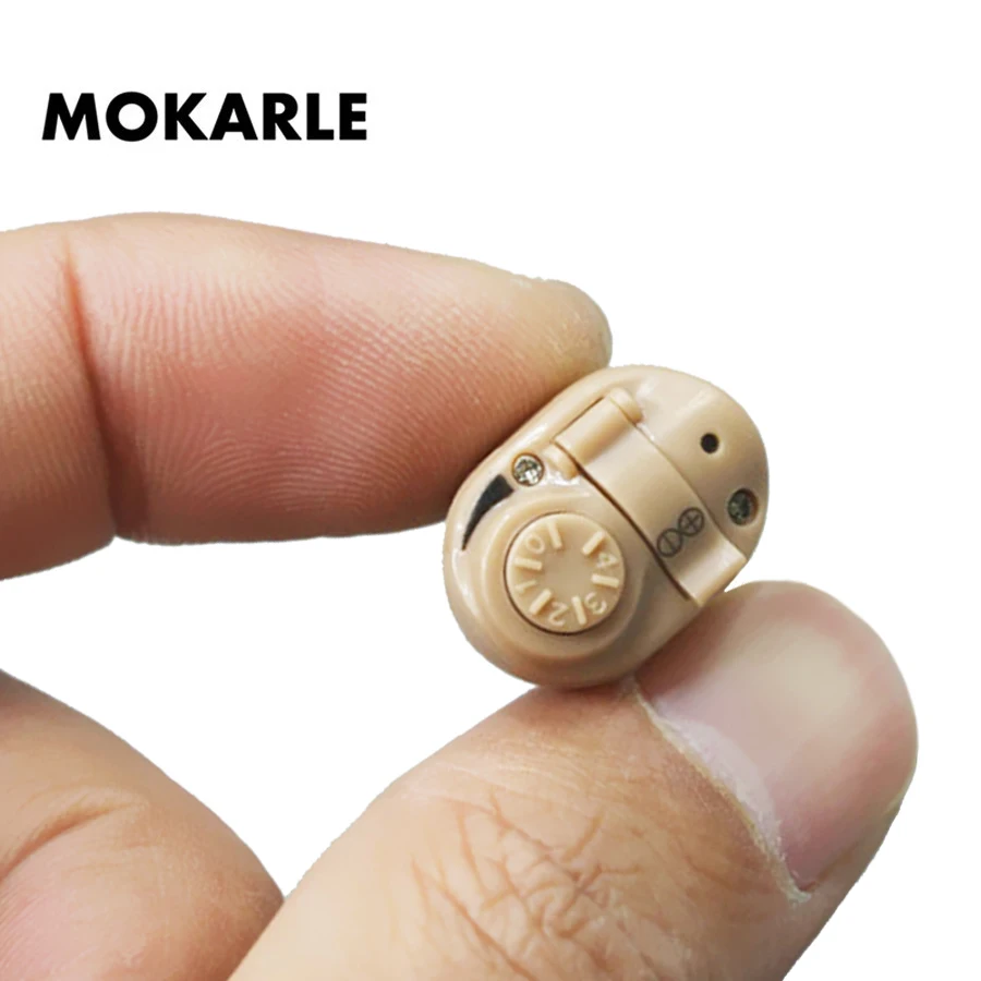 

Mini hearing aid sound amplifier adjustable tone invisible hearing device hear clear portable sound enhancement earplugs