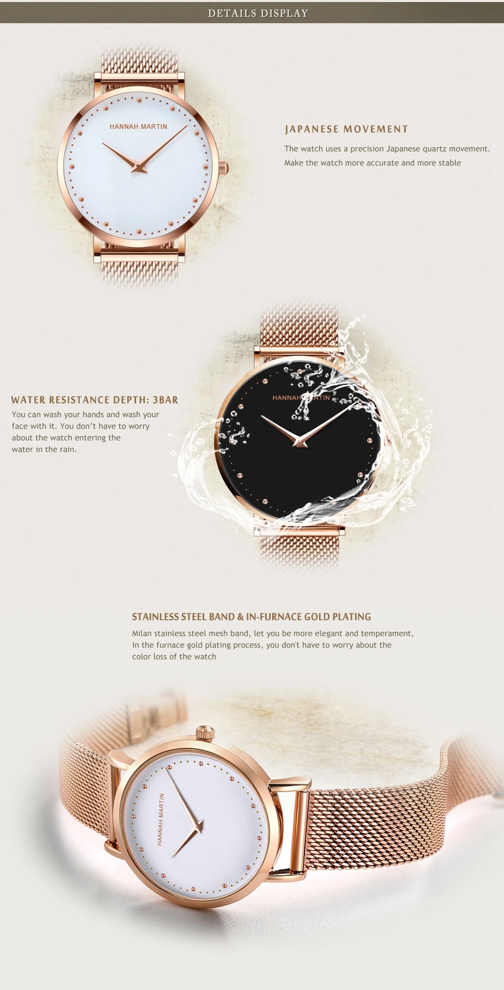Женские часы Лидирующий бренд Роскошные модные японские кварцевые часы с механизмом из нержавеющей стали розовое золото водонепроницаемые наручные часы relogio feminino