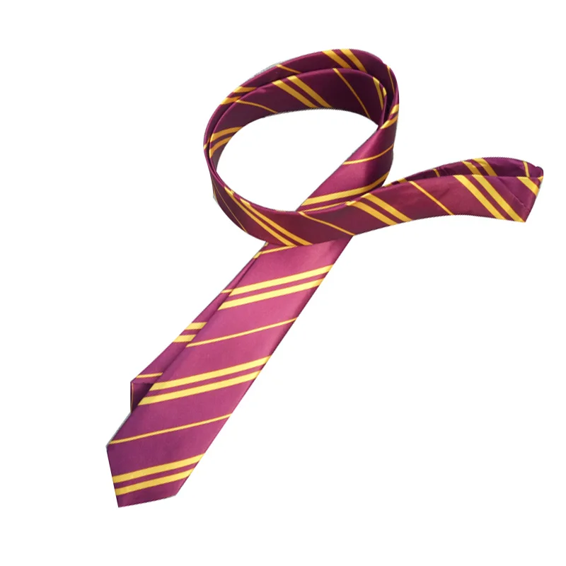 

New Kids clip on shcool ties adult ties maroon yellow stripe Potter tie Gryffindor ties Free shipping