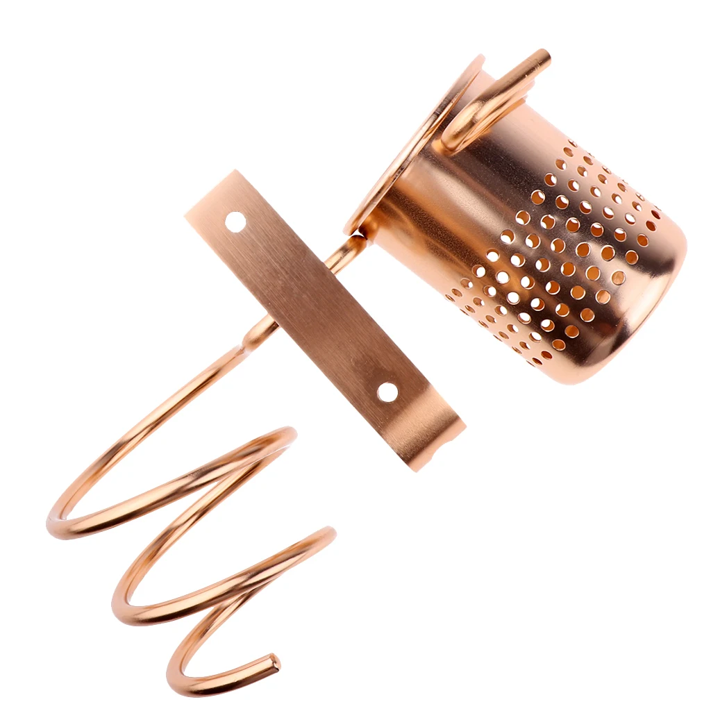 Hair Dryer Holder Hair Blower Dryer Rack Wall Mounted With Storage Cup Antirust Moldproof Durable Sturdy