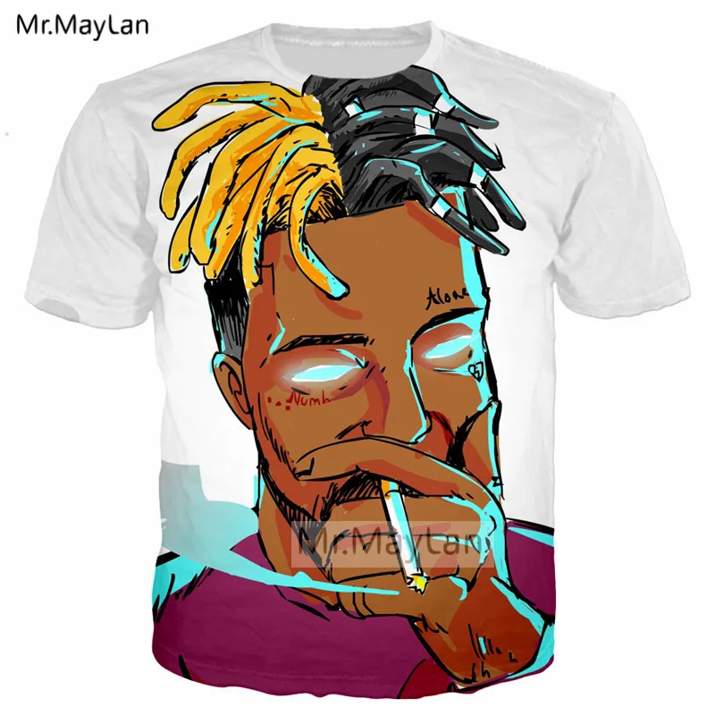 

3D Print Rapper Character XXXTentacion Tshirt Men/Women Hip Hop Streetwear T-shirt Boys Modis T shirt Tops Man White Clothes 5XL