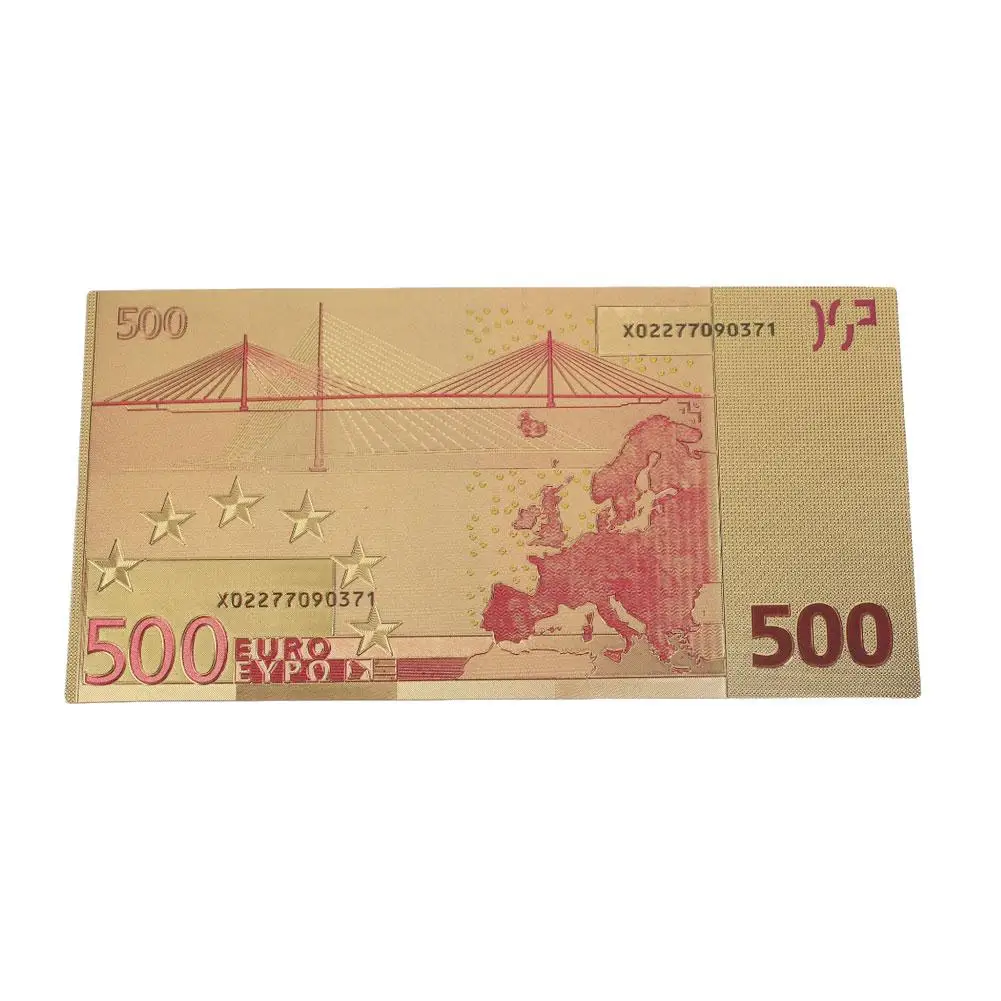 500 Банкноты евро коллекция Подарки Золото античное покрытие украшения памятные Примечания высококачественные накладные деньги