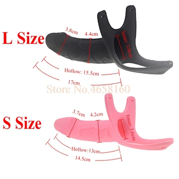 Full Silicone Strappy Hollow Penis Extender Strapon Dildo Silicone Strap on Dildo with Harness Kit Sex Toys for Men No Vibration 5