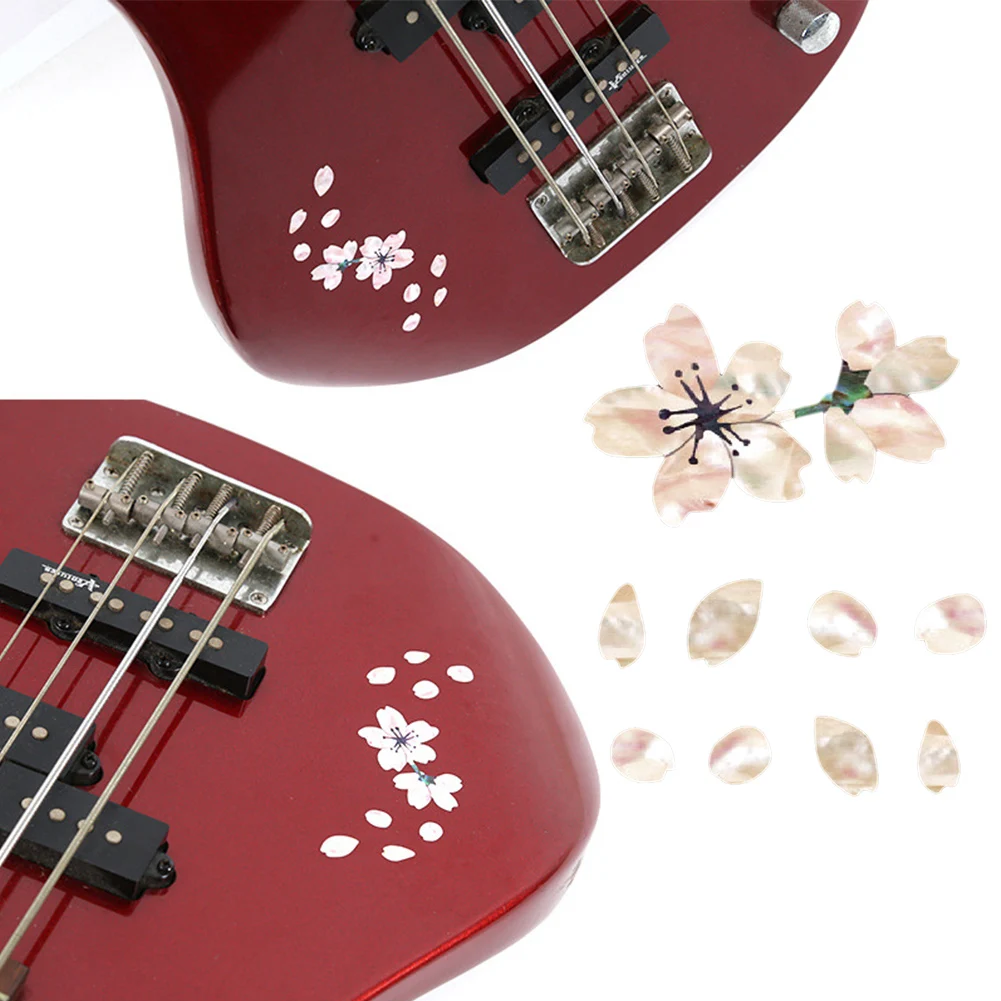 Укулеле украшения бас наклейки самоклеющиеся Цветочные тела гитарная наклейка вишневый цвет мини милые