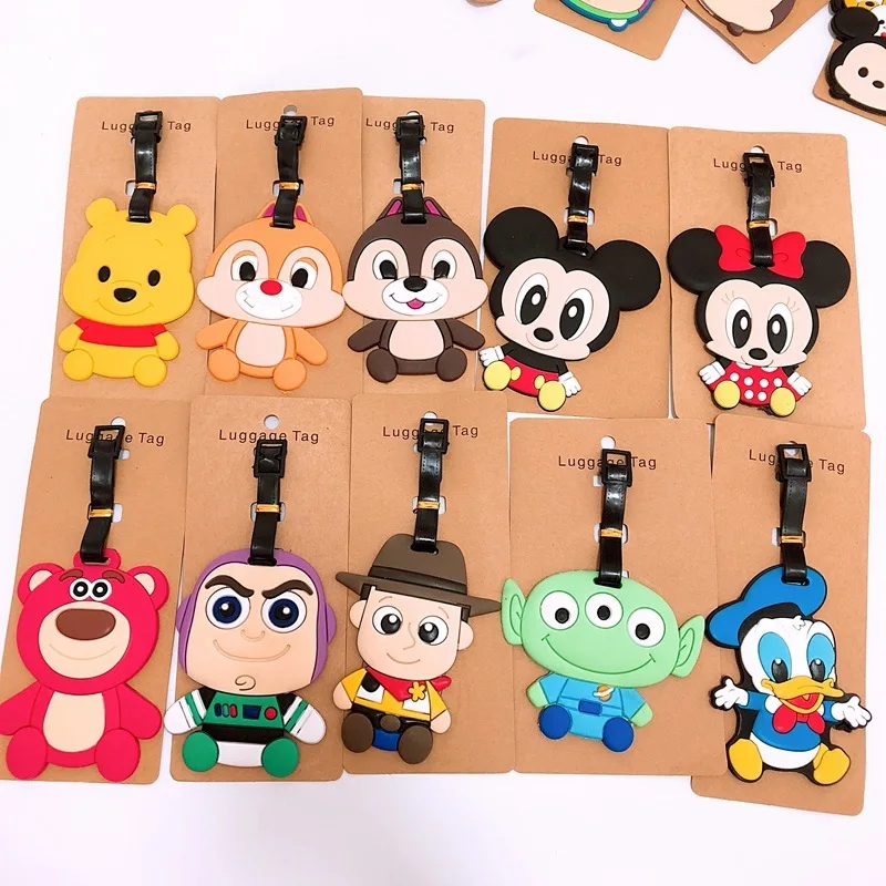 

Toy Story Woody Anime Luggage Tag PVC Pendants Portable Travel Label Suitcase ID Address Baggage Holder tags NEW Gifts