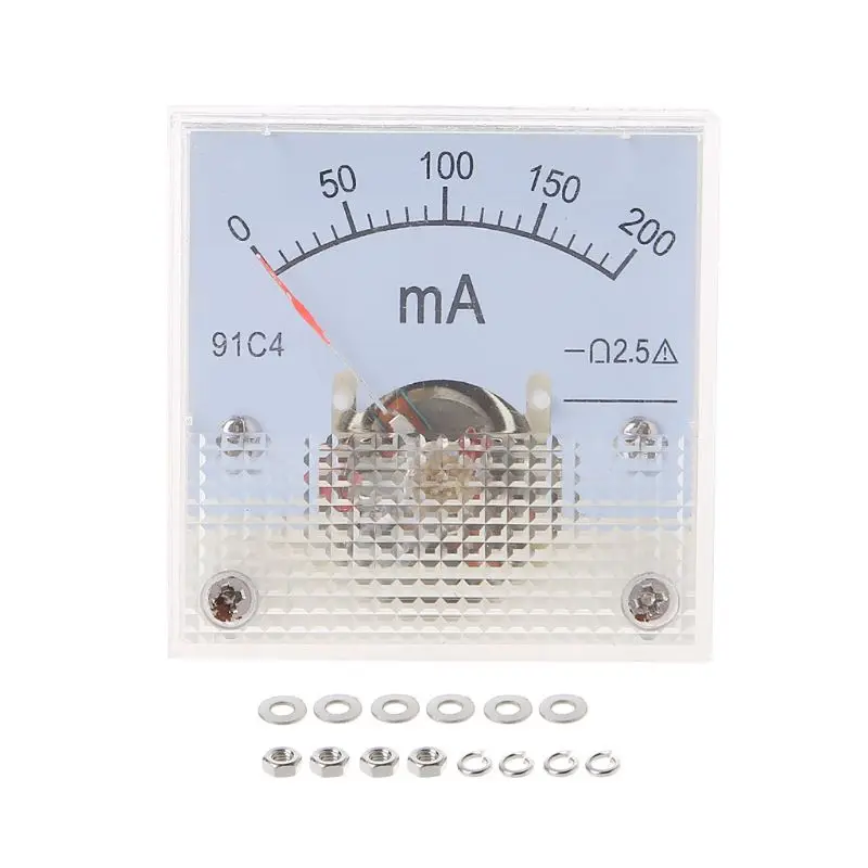 OOTDTY класс 2,5 Точность DC 100uA 20mA 30mA 500mA 0-1A 2A 3A 5A 10A 15A 20A 30A амперметр переменного тока аналоговые Панель Амперметр 91C4 - Цвет: 200mA