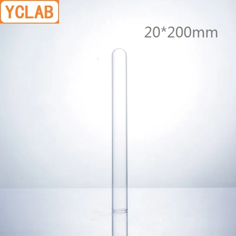 

YCLAB 10PCS 20*200mm Glass Test Tube Flat Mouth Borosilicate 3.3 Glass High Temperature Resistance Labware