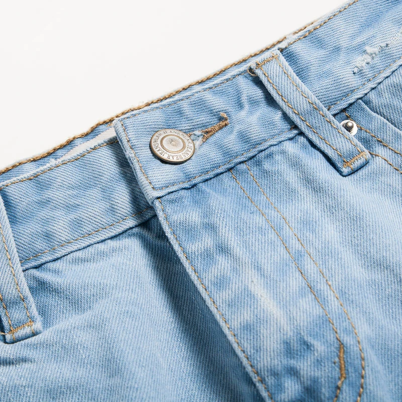 Джинсовые юбки женские 2017 джинсы повседневные винтажные рваные тонкие синие