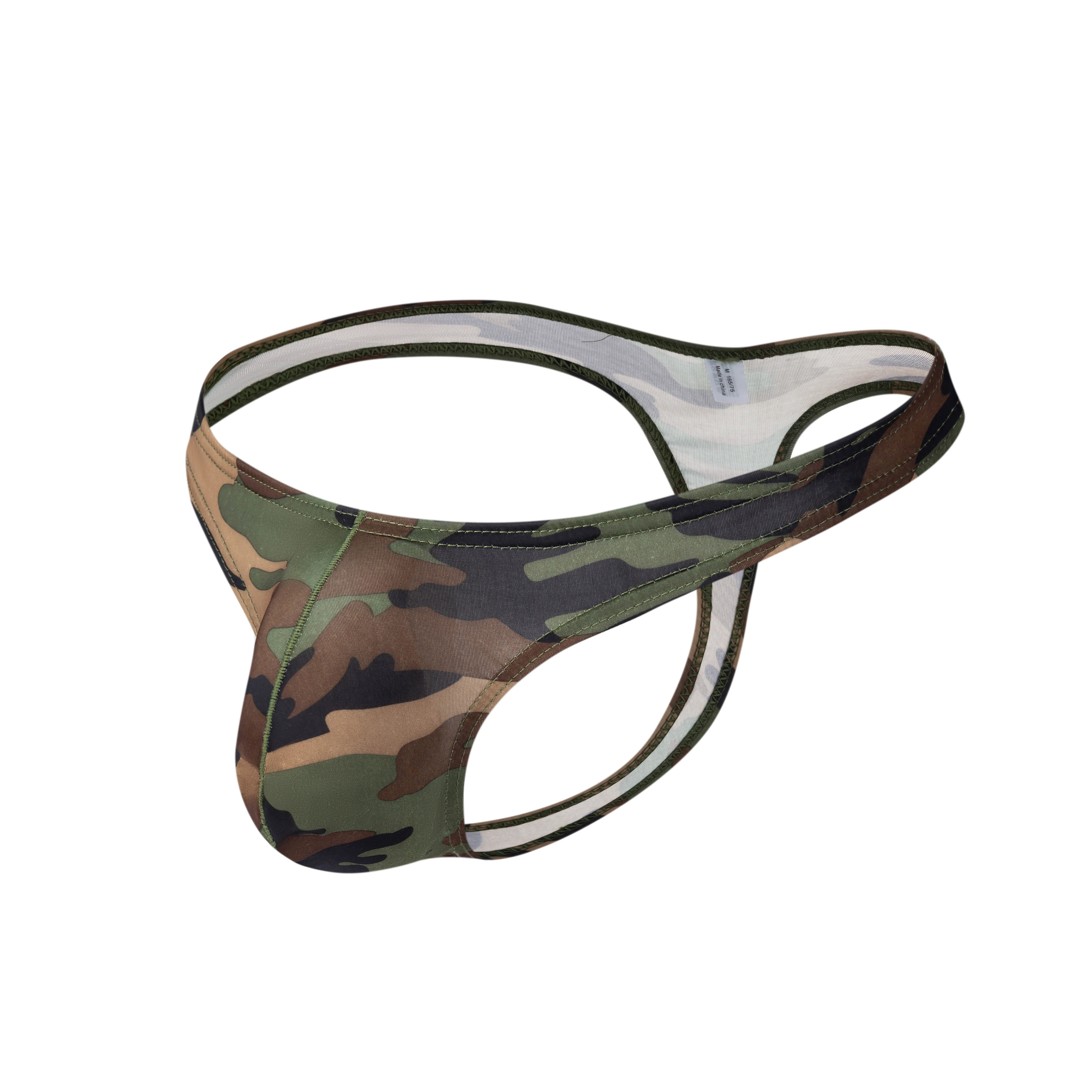 

OEM aliexpress manufacturers for hot style men's fun thong bag camouflage color men's underwear B127