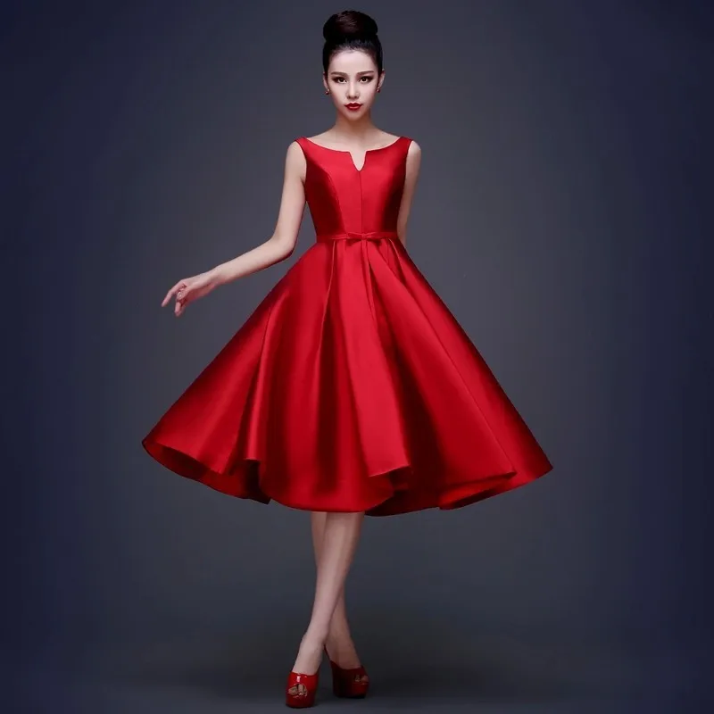 Bateau Knee Length Ball Gown Satin Short Dresses Royal Blue Bateau Knee Length Ball Gown Satin