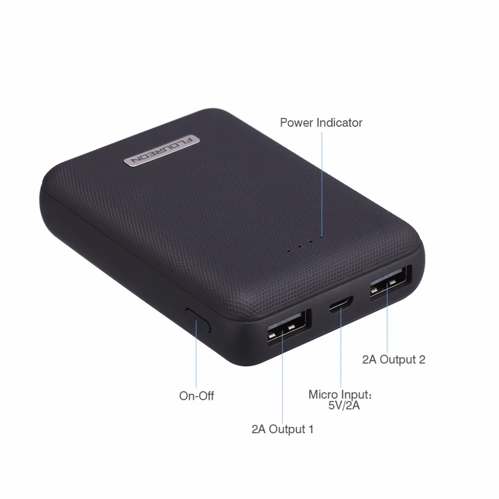 

Floureon 10000mAh Mini Portable Power Bank Dual USB LCD Powerbank Slim Portable External Battery Pack Charger For XiaomiIphone