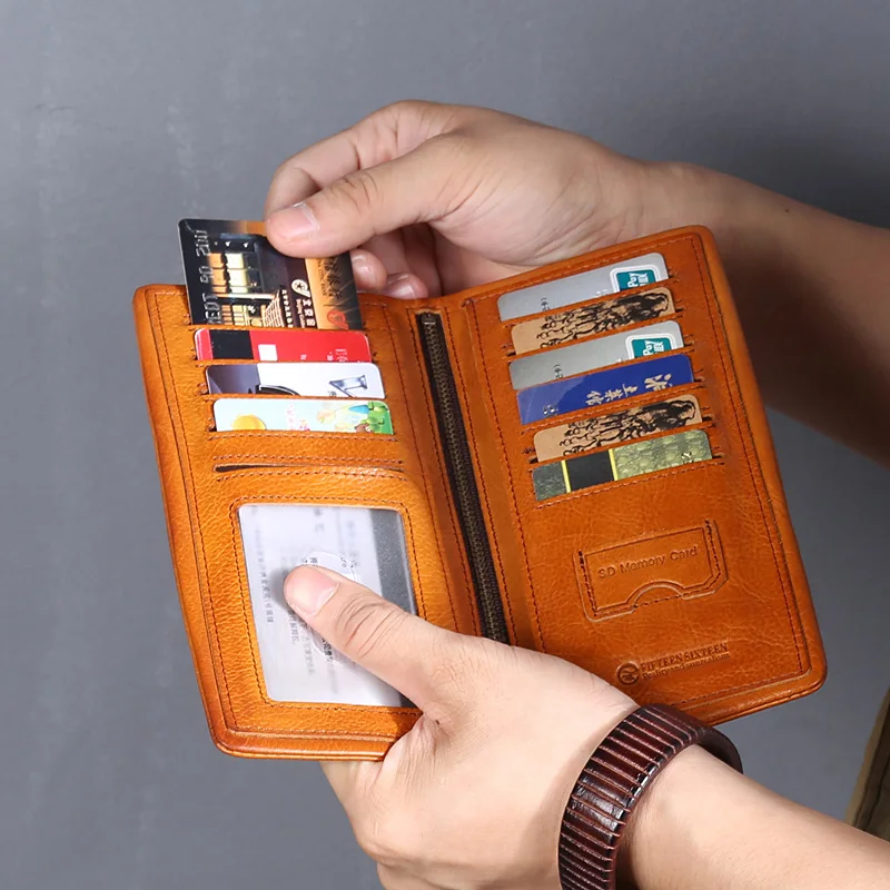 Thin Genuine Leather Male Wallet For Men Cowhide Wallets Thin Long Handmade Cow Men's Purse Money Clutch Bag Coin Luxury Brand Thin Genuine Leather Male Wallet For Men Cowhide Wallets Thin Long Handmade Cow Men's Purse Money Clutch Bag Coin Luxury Brand