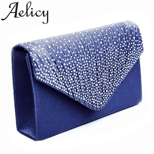 

Aelicy 2019 Fashion WomenEvening Satin Diamante Leather Shoulder Bags Party Clutch Bag For Women Messenger Bags Handbag Ladies