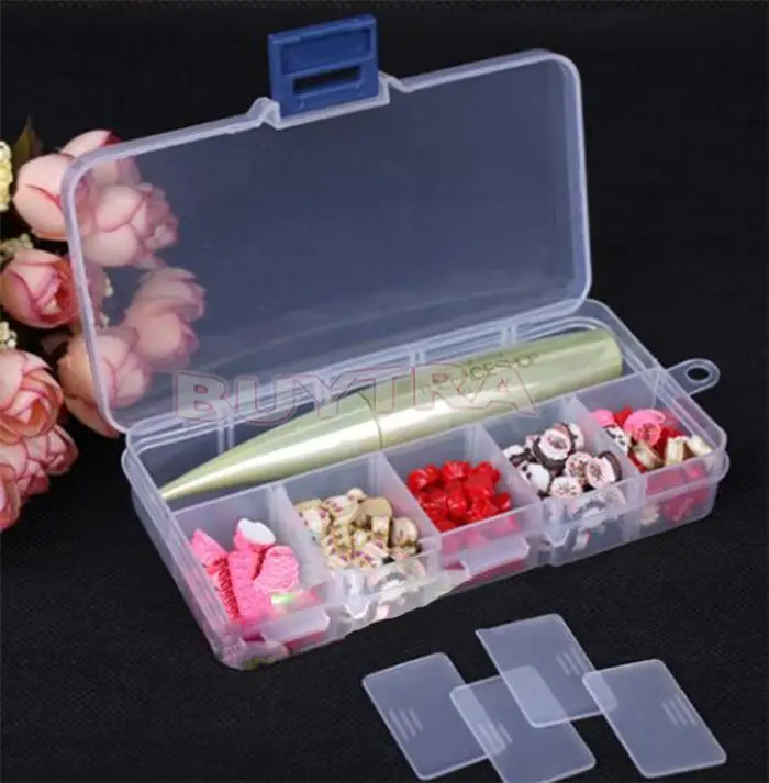 

10 Grid Plastic Transparent Jewel Case Box New Mini Storage Boxes Adjustable Craft Organizer Beads