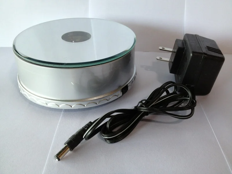 Big Lighted Rotary LED Plastic Stand Base for Crystal Cube Display 7