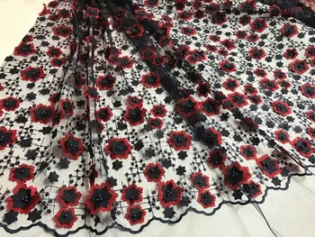 

Latest French Lace 3D Flower Embroidered Tulle Lace Fabric African 3d Flower Design High Quality Nigeria Net Lace With Bead jy