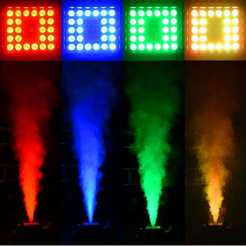 Профессиональная ступенчатая туманная машина 1500 Вт с RGB светодиодный свет/Fogger оборудование для дискотеки, клуба/DMX512 pyro Вертикальная LED генератор дыма