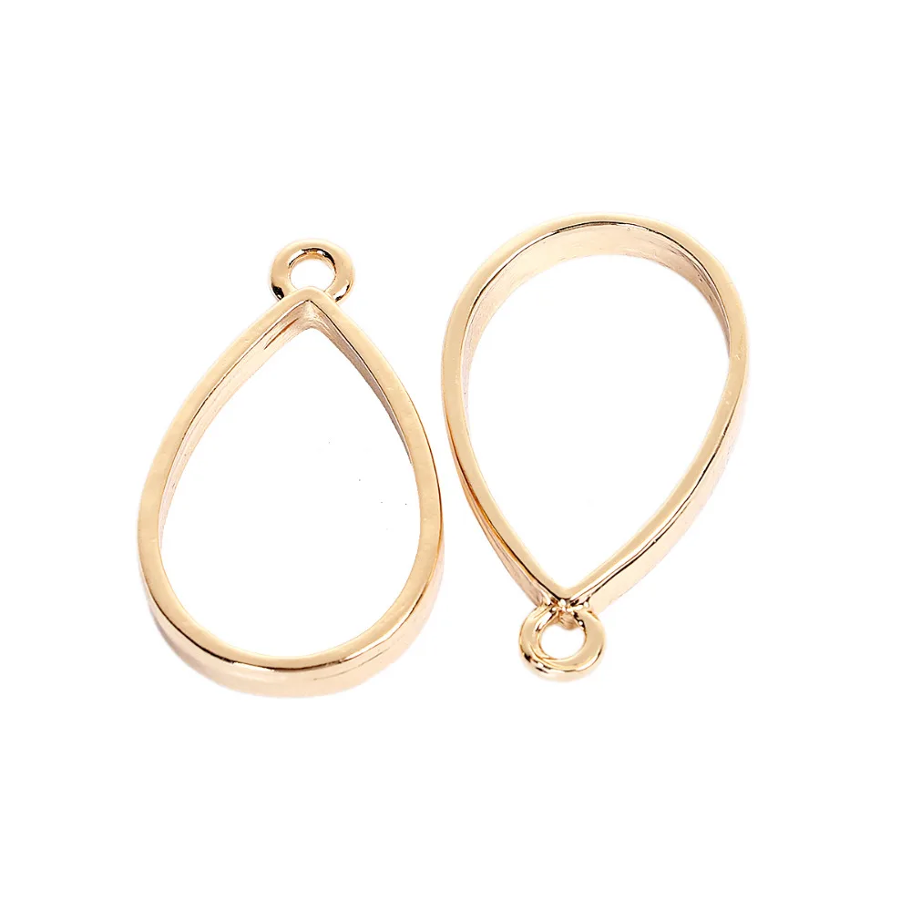 

Doreen Box Gold Color Zinc Based Alloy Open Back Bezel Classic Pendants For DIY Resin Drop Waterdrop Pattern 31mmx 19mm, 1 Piece
