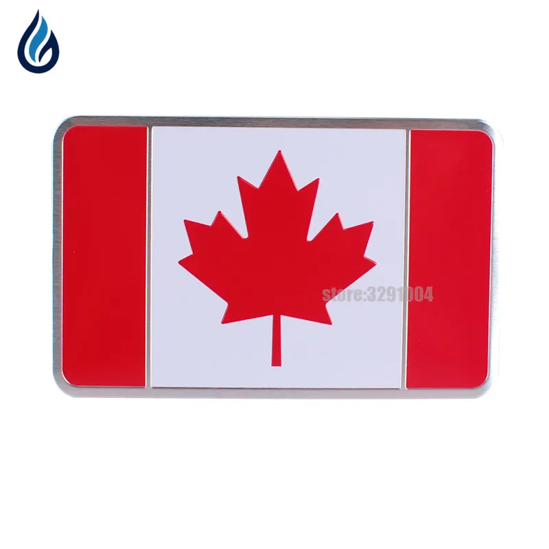 Aluminium Canadian Flag Emblem Car Stickers Auto Badge Decals For Honda Civic CRV Gmc Sierra