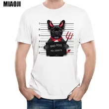 

MIAOJI 2018 lovely and funny bad dog T - shirt brand fashion casual short sleeved T - shirt white printing coat