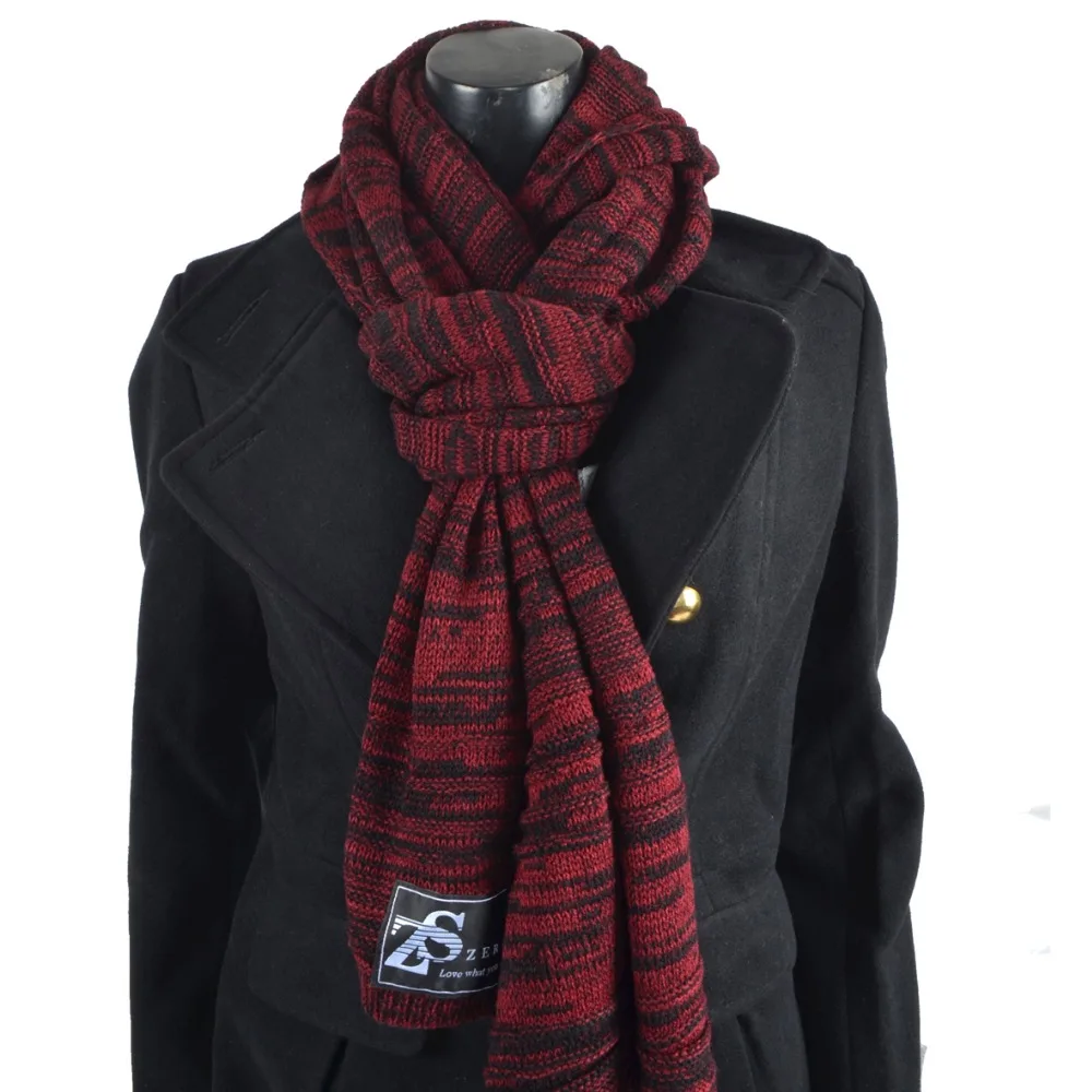 HISSHE Retro Mens Womens Winter Scarf Classic Striped Knit Striped Long