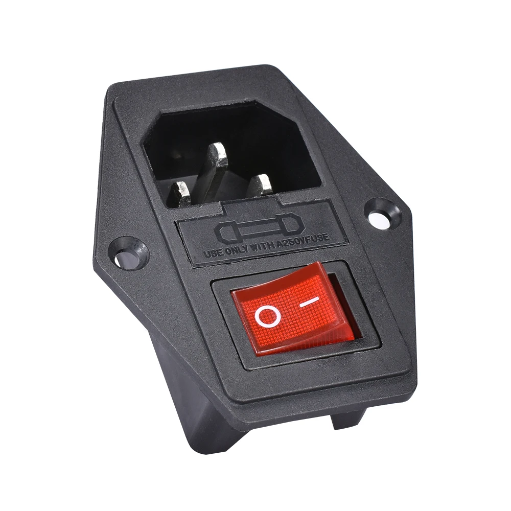 Детали 3d принтера 15A 250 В кулисный переключатель питания розетка с красным тройным питанием переменного тока с медным 3 контактом