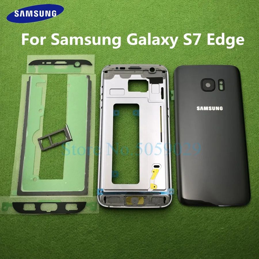 

For Samsung Galaxy S7 Edge G935 G935F Middle Front Frame Full Housing Rear Case Bezel Holder Frame Back Glass Cover door