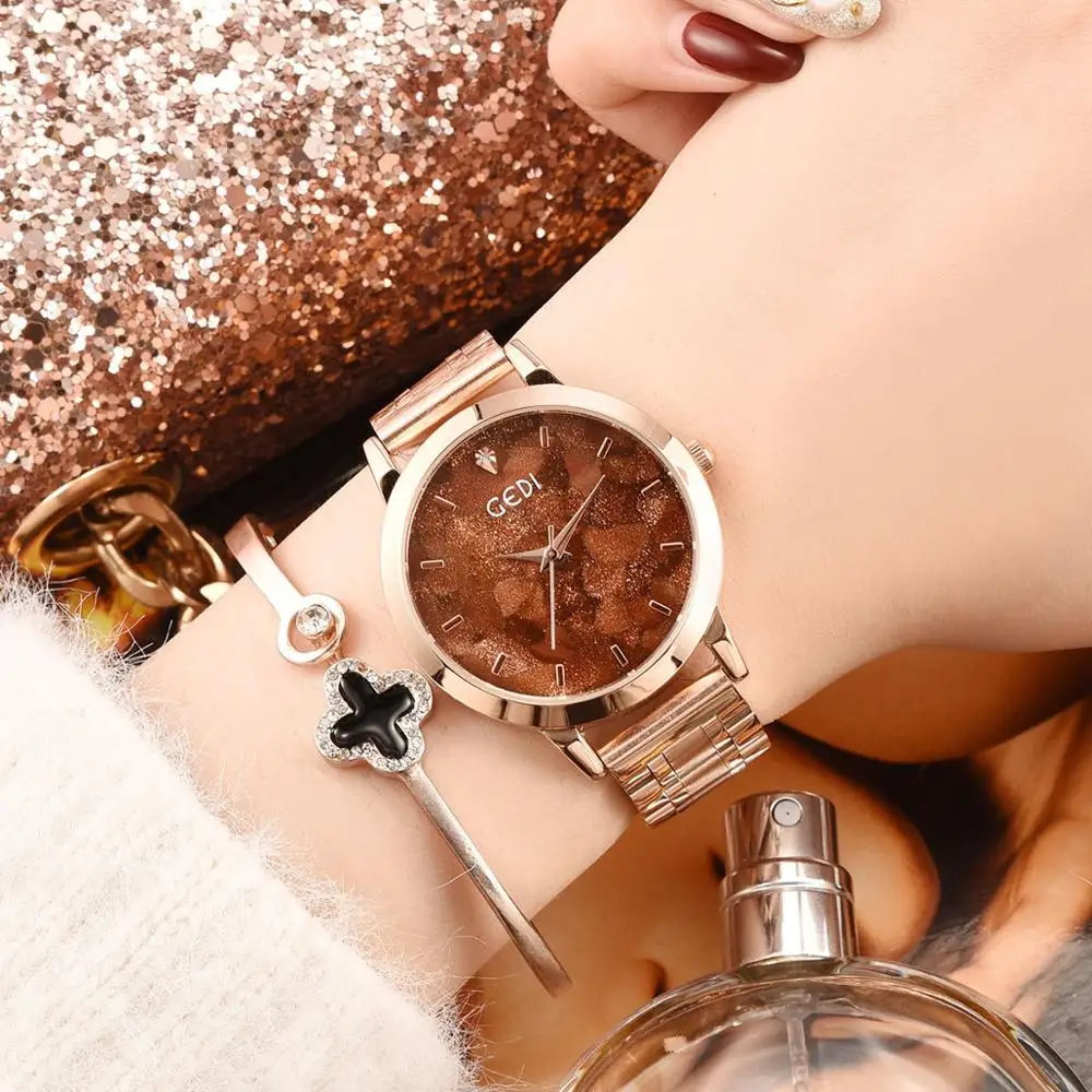 

2019 Popular Watch Fashion Delicate Rose Gold Steel Wirst Quartz Watch for Women Gift