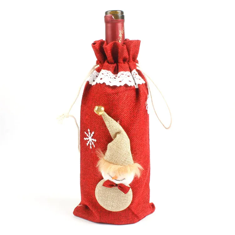 Чехлы для винных бутылок, рождественские украшения для дома, Санта Клаус, снеговик, Рождество, ужин, Декор, натальный, Новогоднее украшение - Цвет: 08