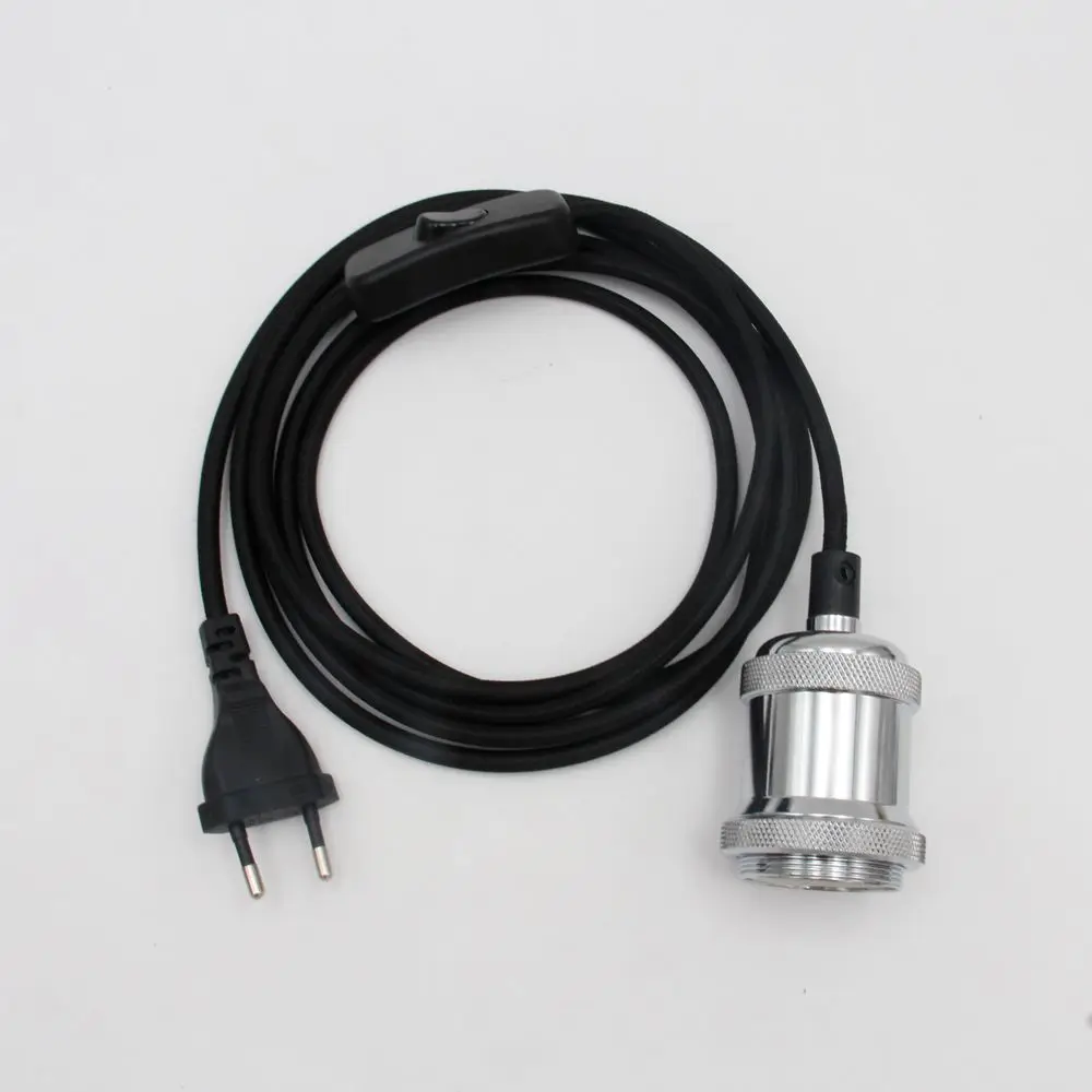 chrome lampholder with EU plug cord